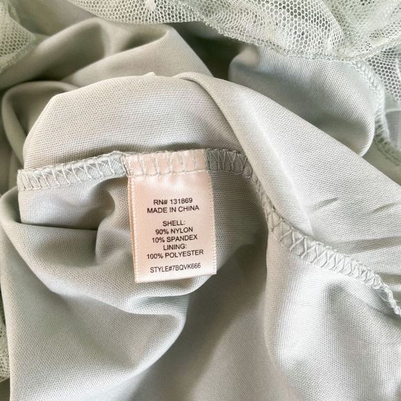 Allison & Kelly NWT Junior XS Pastel Green Ruffled Pokadot Dress with Ruffle Tri - Picture 11 of 11